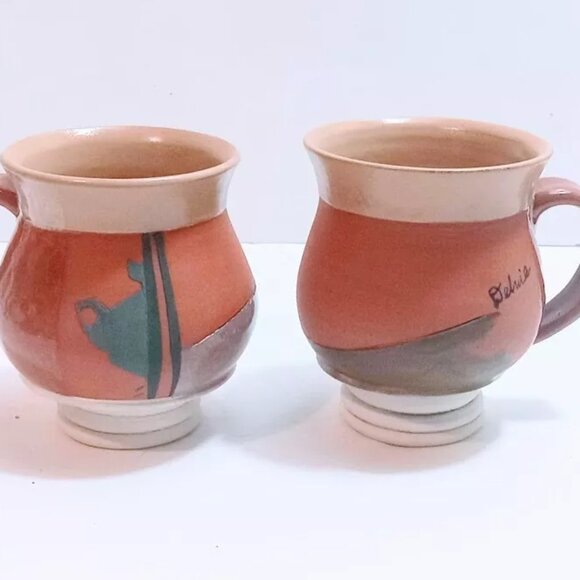 Handmade Artist Signed Studio Pottery 3.5" Mugs - Picture 3 of 16